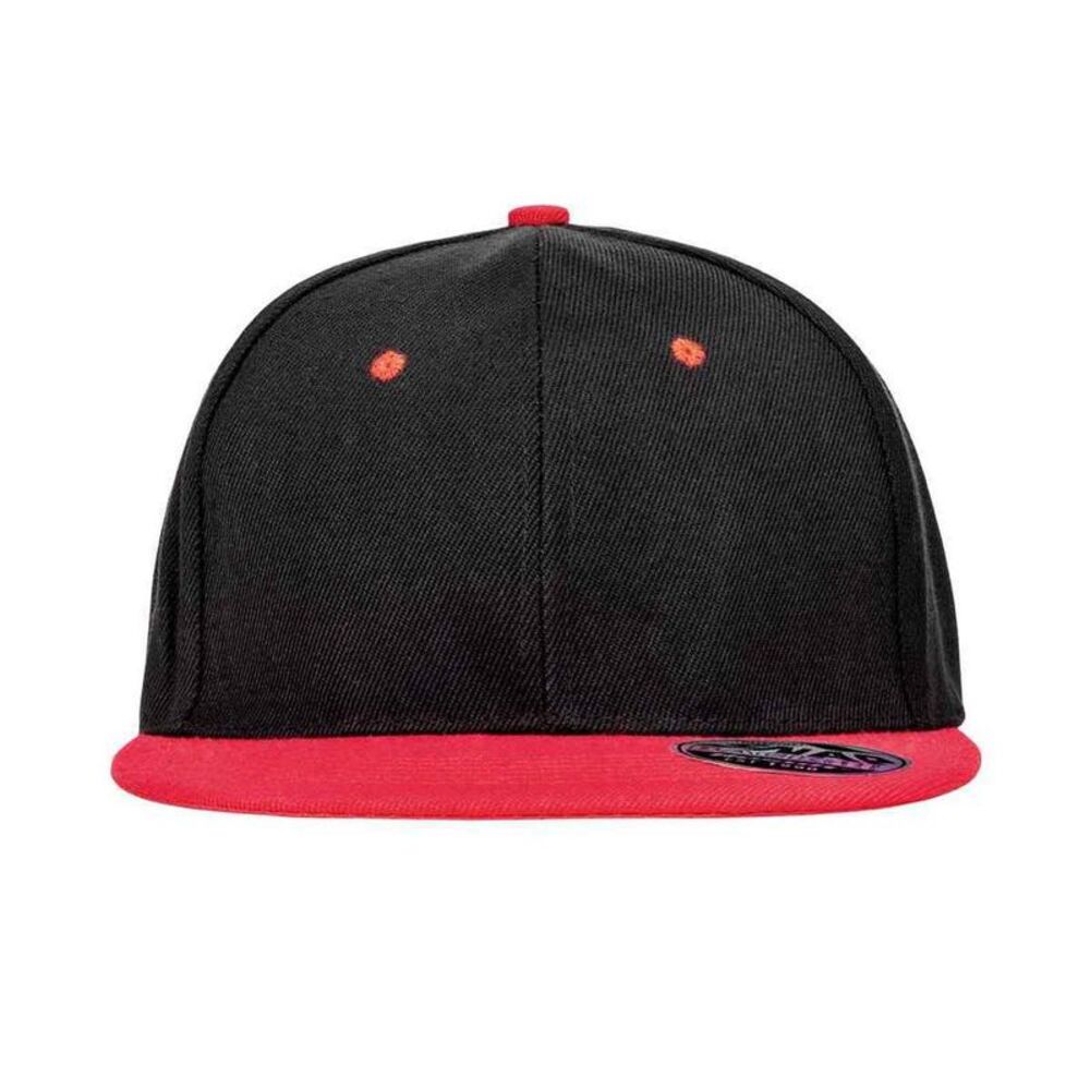 Result Headwear Original Bronx Flat  Cap / Black/Red